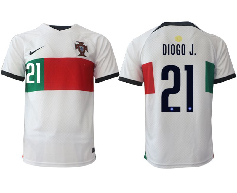 Men 2022 World Cup National Team Portugal away aaa versio white 21 Soccer Jersey